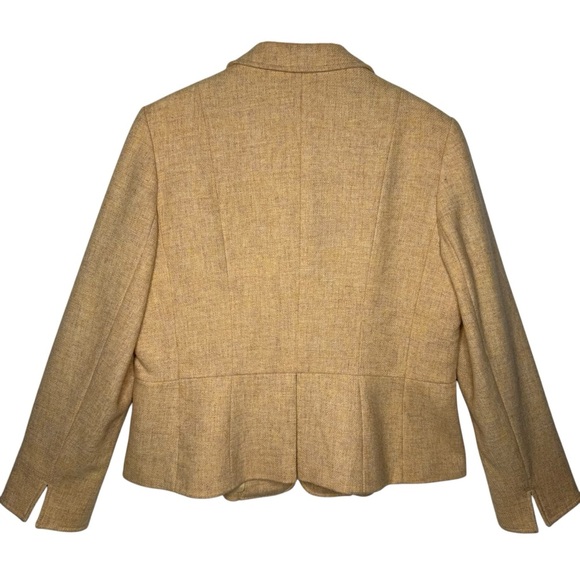 Talbots Women’s Pastel Yellow Pleated Button 100% Wool Blazer Women’s Size 1X - Picture 2 of 16